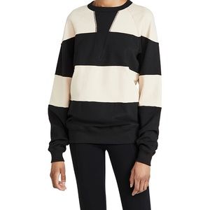 Splits59 Jill French Terry Sweatshirt Black & Oat Size Small